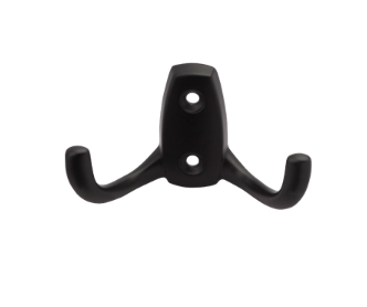 Крючок HKS.R21.2h.BLCK, 2-х рожковый черный