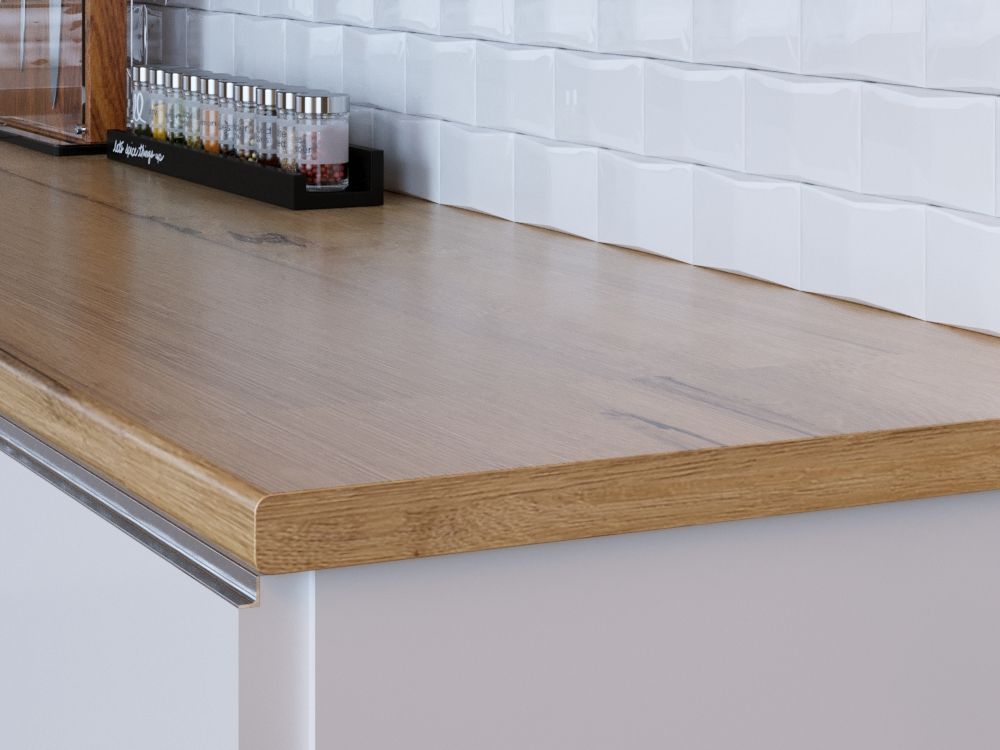 Столешница R3 КЕДР МК 3000*600*38мм 2 группа - Дуб Бунратти 3829/Nw_R3