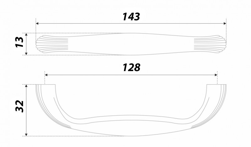 BRD RS198GC.4 ручка-скоба 128мм MAGICA карамельное золото "Anti-tap"