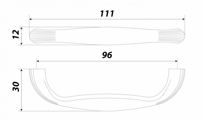 BRD RS198BAB.4 ручка-скоба 96 мм MAGICA брашированная старинная бронза (заказ)