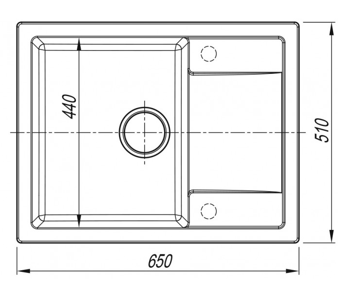 Мойка Dr. Gans Техно 650 прямоугольная с крылом латте