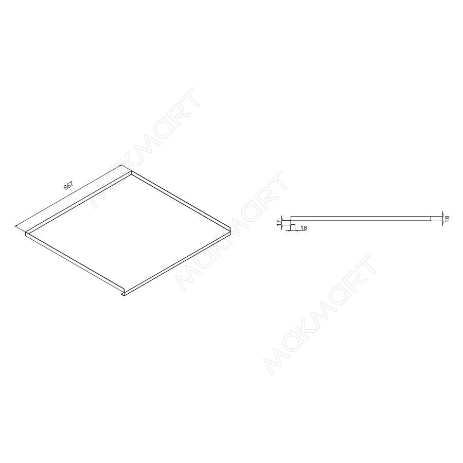 Поддон A база 900 (560*866) Поконар алюминий