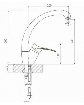 Смеситель Dr. Gans DG-03 терракота (снято)
