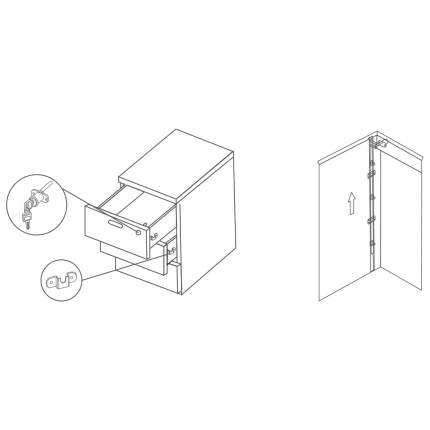 SETE Замок центр. на 3 ящика  штыревой (заказ)