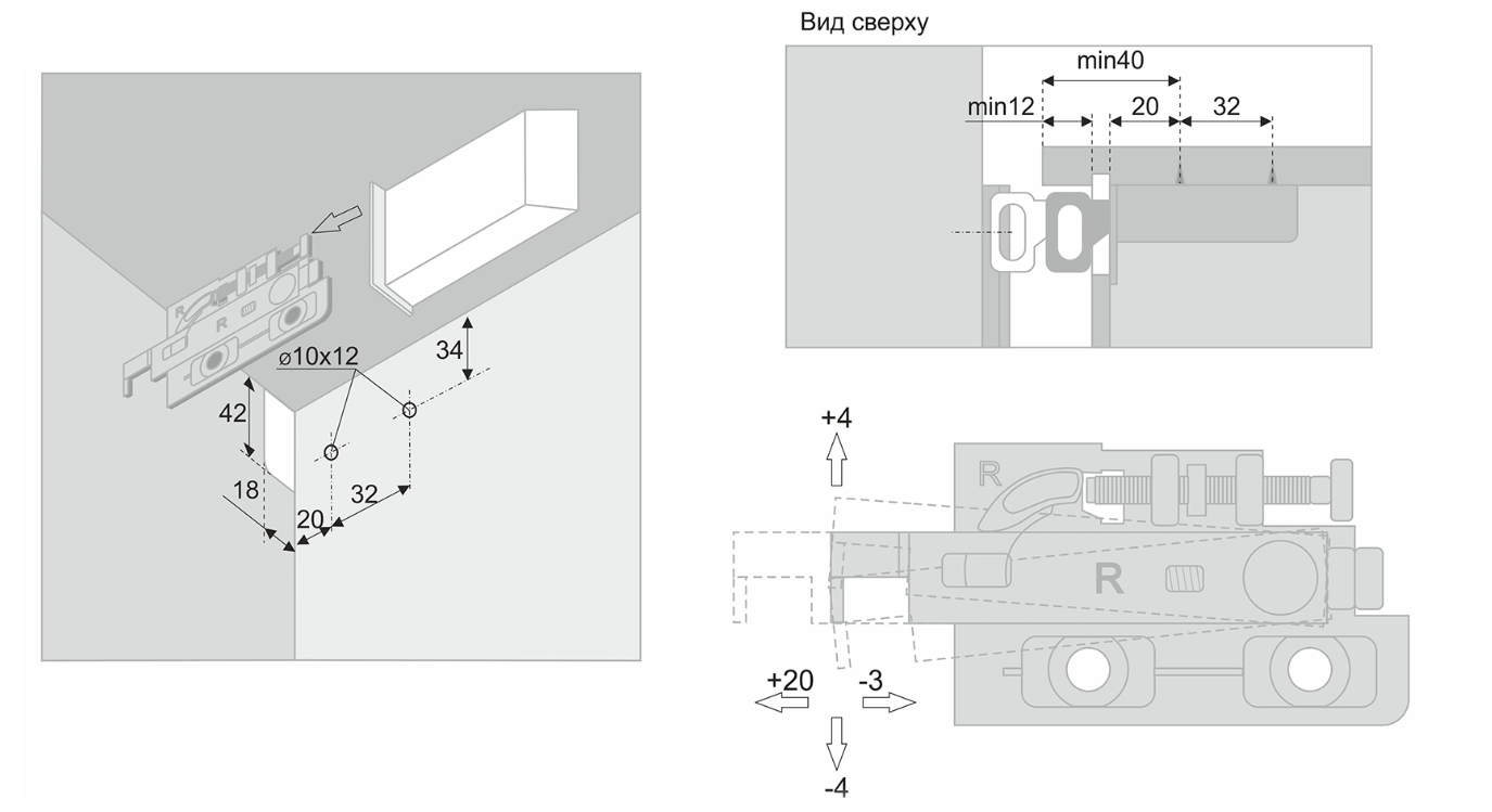 BRD навес для шкафа (компл.) с заглушками и крепежом CH05 (заказ)