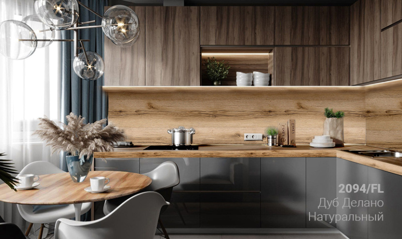 Столешница R3 КЕДР МК 3000*600*38мм 1 группа - Дуб Делано натуральный 2094/FL_R3