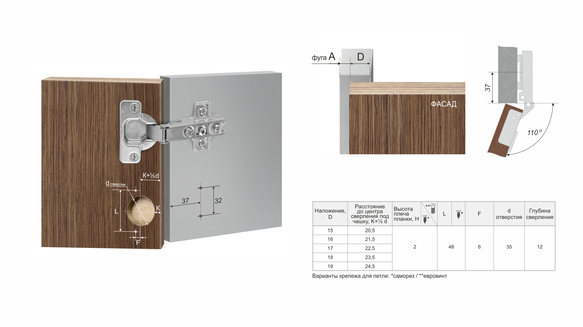 BRD H691A02/0112 Петля накладная без пружины
