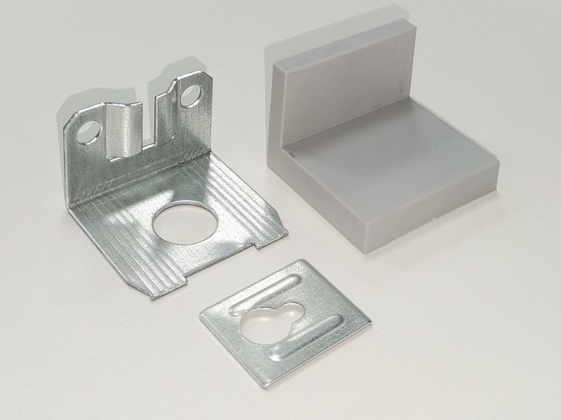 Уголок фиксирующий + накладка  серый №14 (графит)