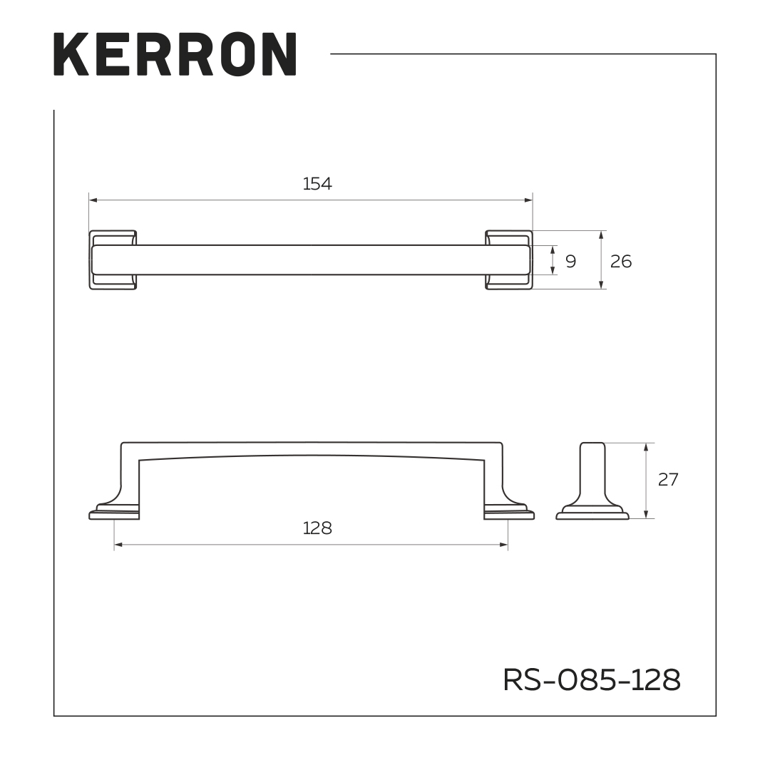 KR RS-085-128 OAB ручка-скоба 128 мм оксидированная бронза
