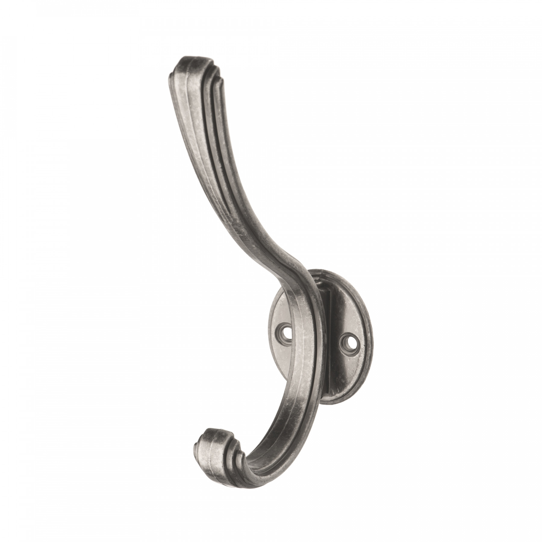 KR 0270 BAZ  Крючок 2-х рожковый чернёный старинный цинк