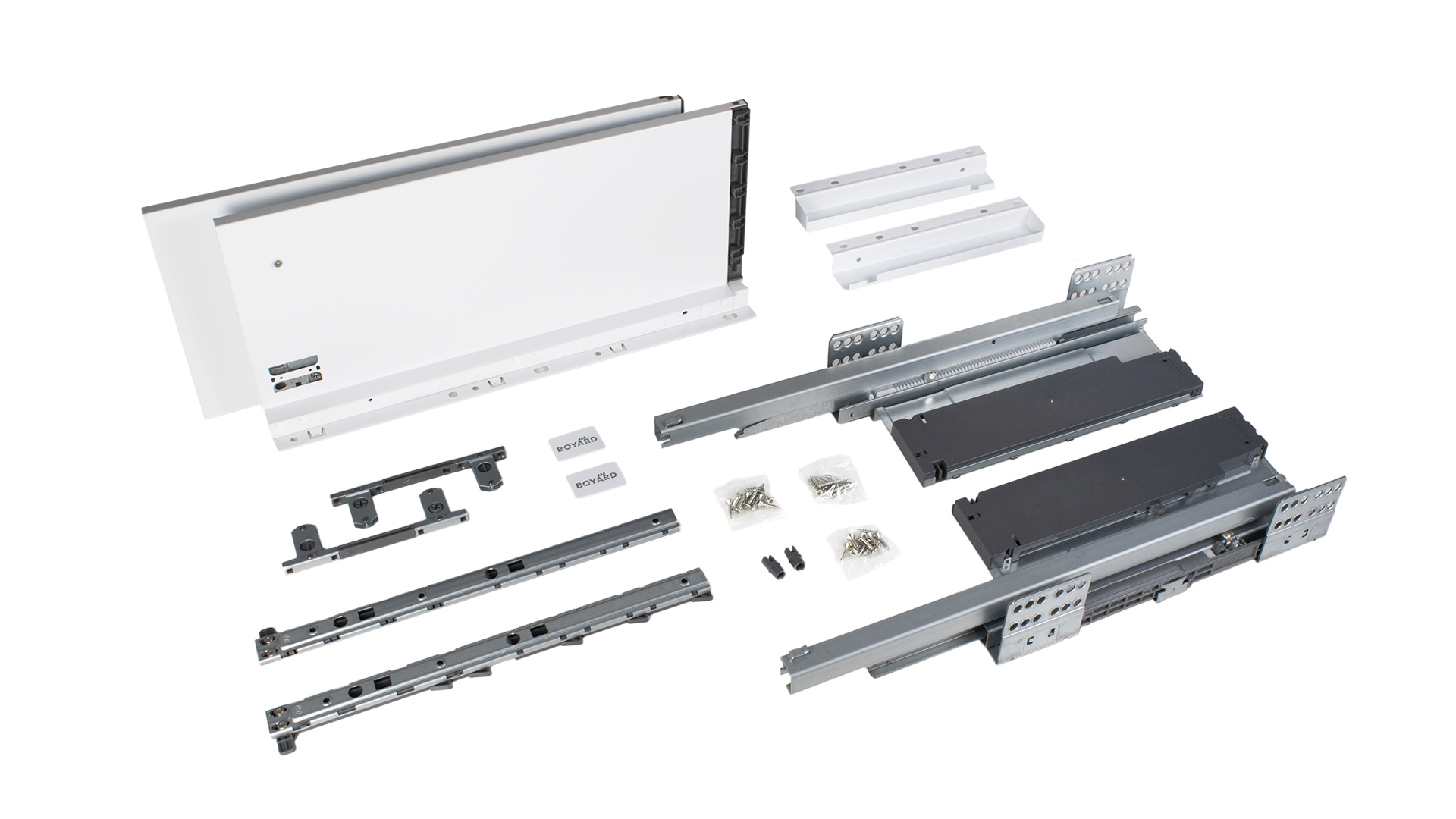 BRD SB41W.1/500 Комплект СТАРТ 199 мм PUSH+SOFT (от нажатия + плавное закрывание), белый