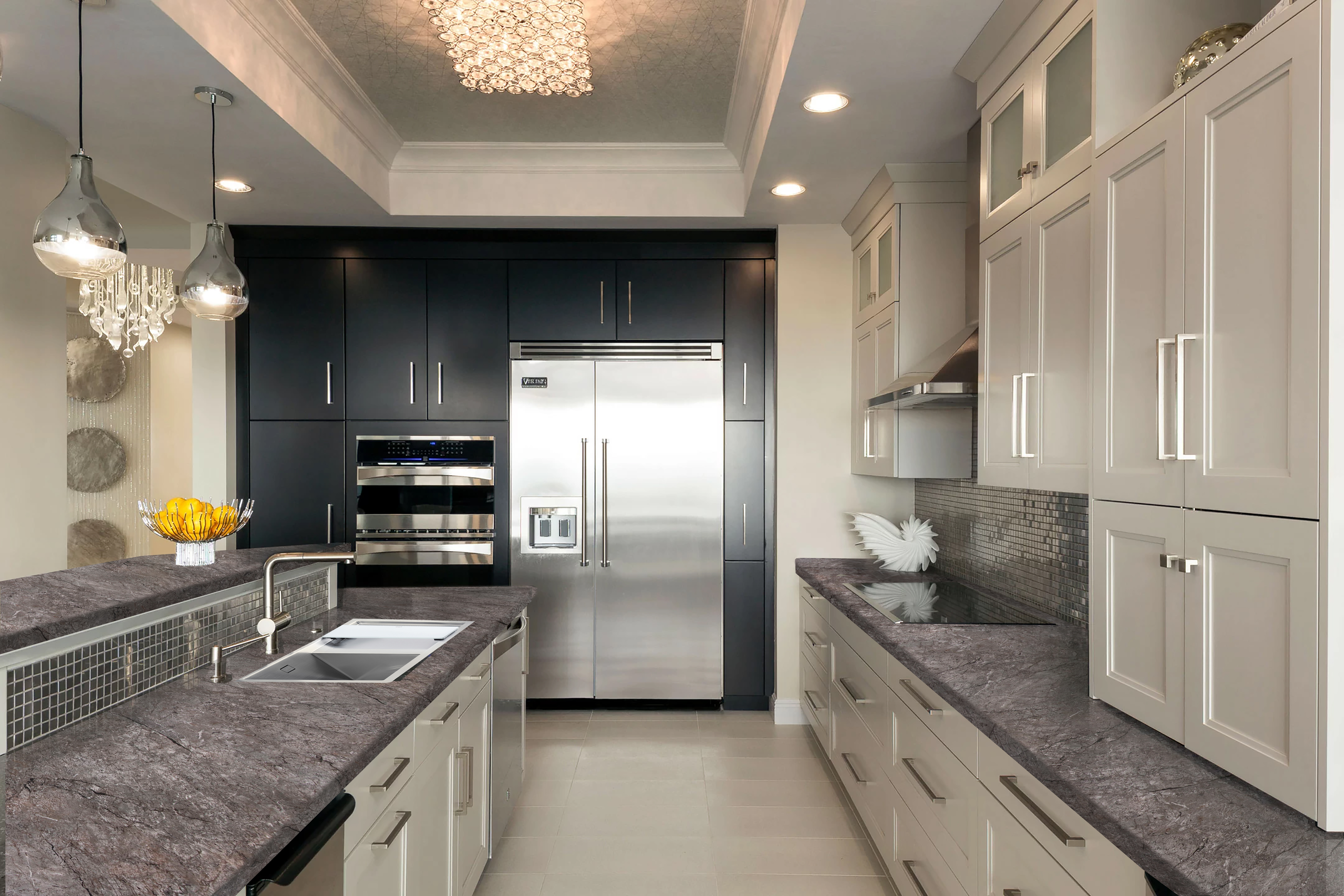 Столешница КЕДР МК 3000*600*38мм 1 группа - Мрамор черный 3025/Q (заказ)