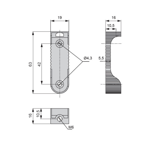 Держатель для штанги 15х30, отделка никель (заказ)