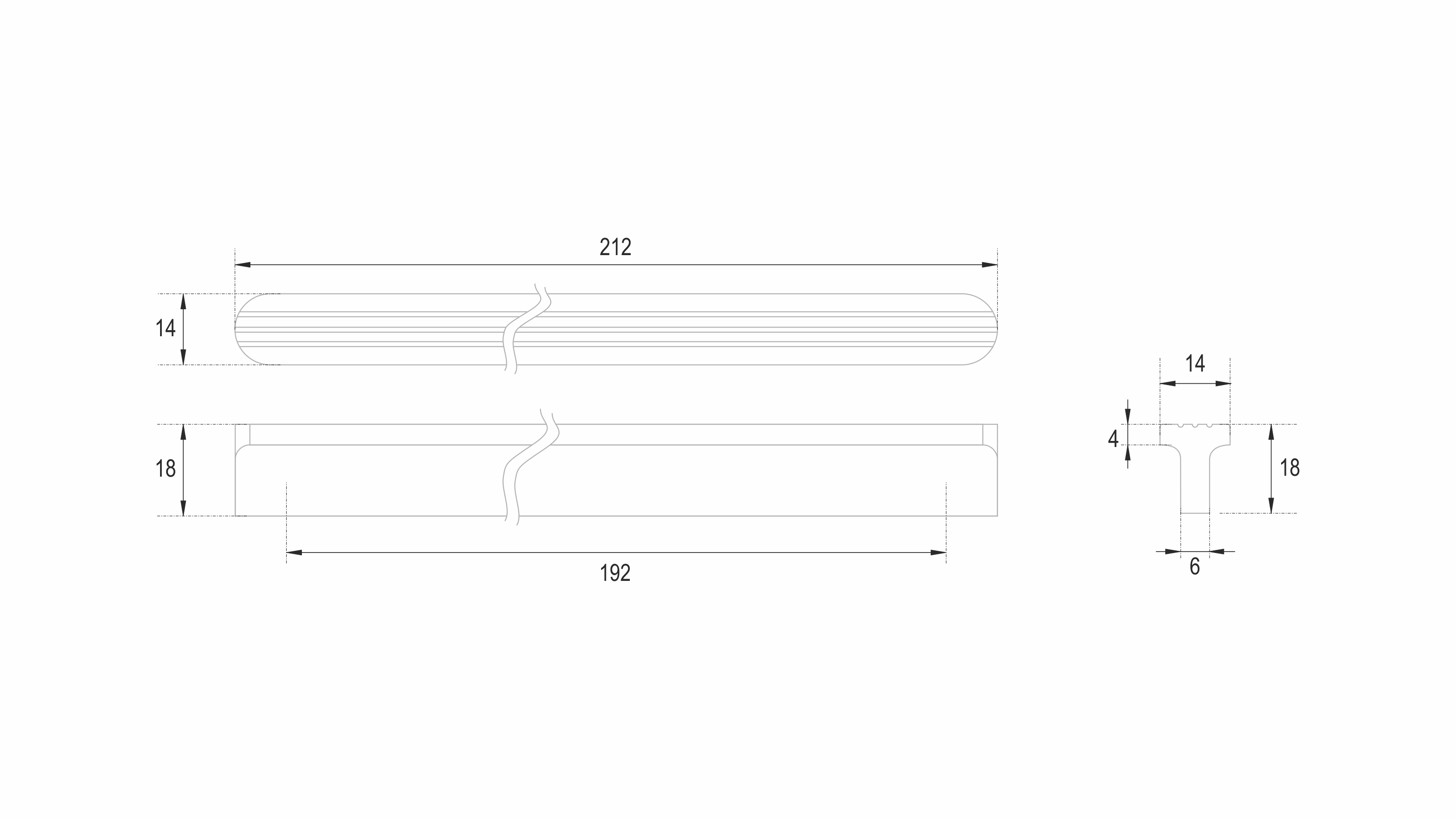 BRD RS064BL.4 ручка-скоба 192 мм VERTIKAL SHELL черный матовый