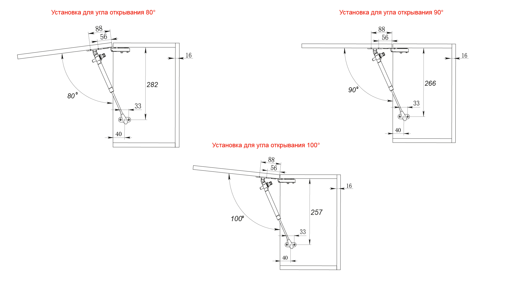 BRD GL106W/80/3 газовые лифты на открытие вверх Белые