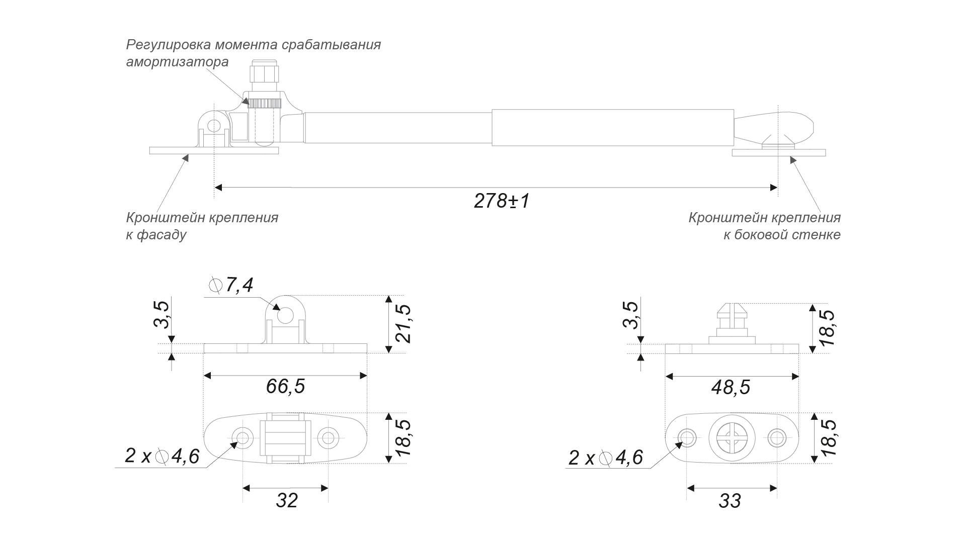 BRD GL106W/80/3 газовые лифты на открытие вверх Белые