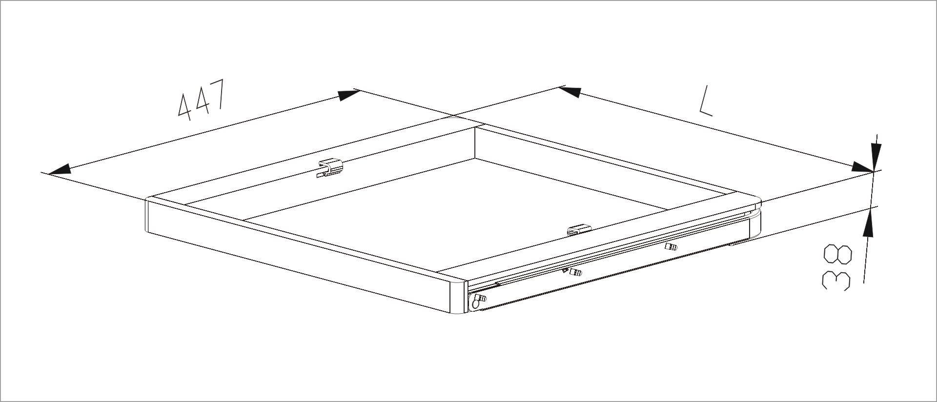 Аристо Выдвижная рамка для корзин 613*437*33 мм светлое дерево/белый GSA 0301/W SALE