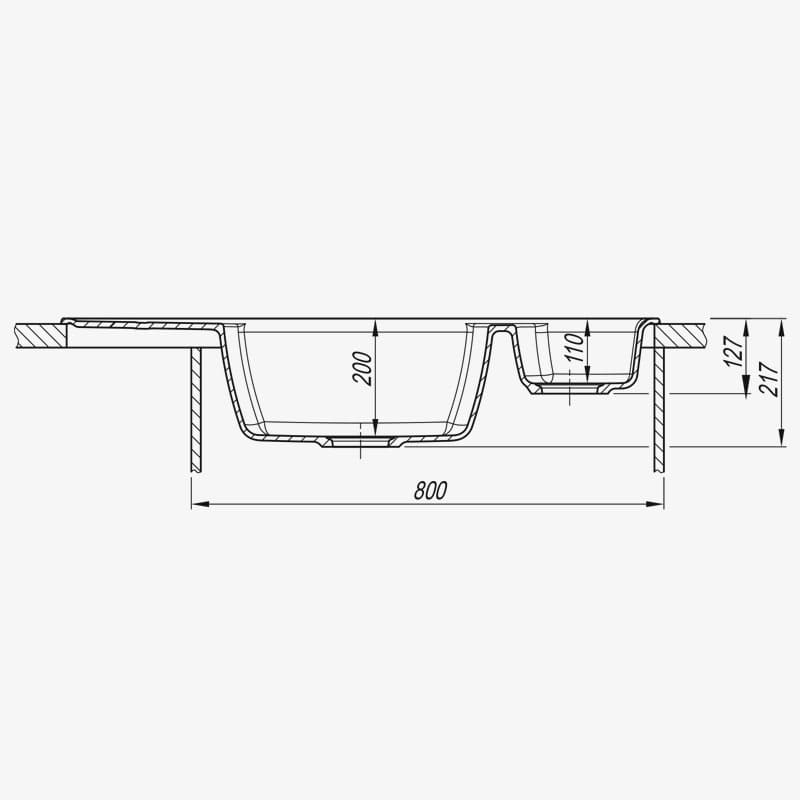 Мойка Dr. Gans Габи 1015 трапеция серый (стоп-лист)