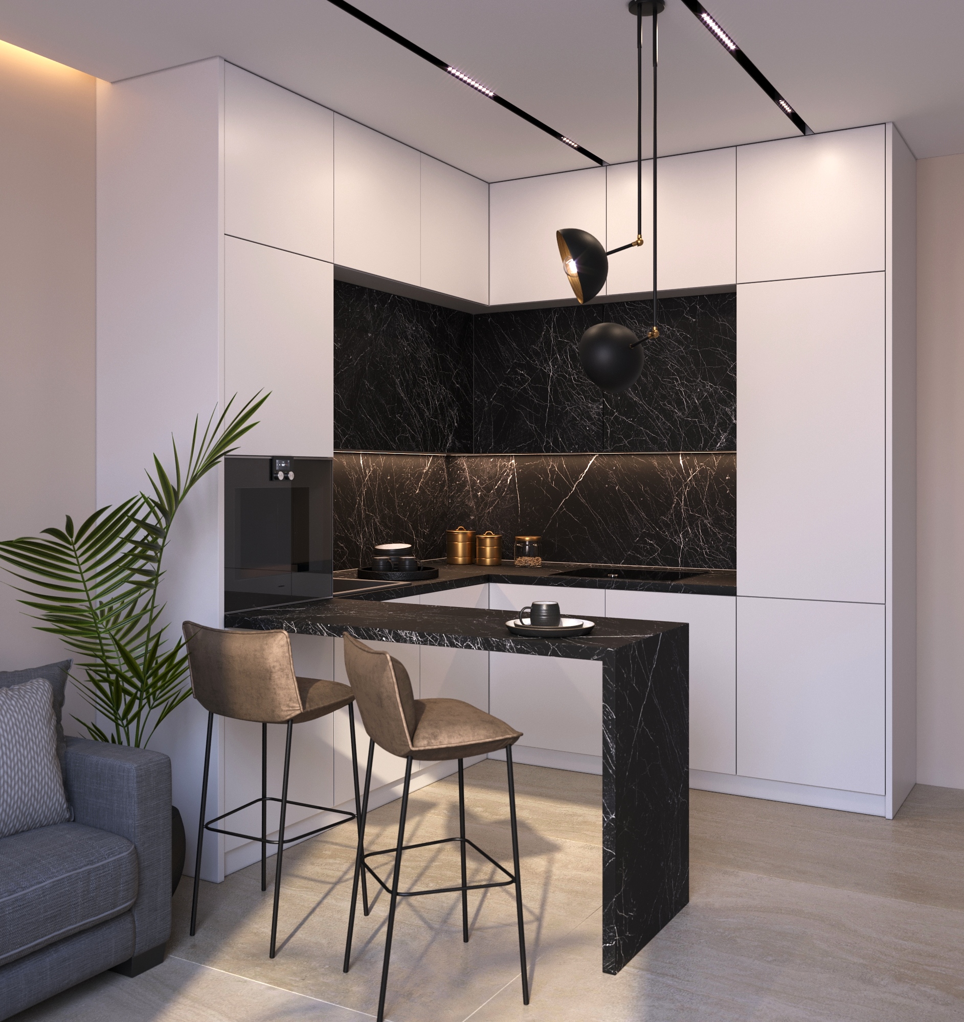 Столешница СЛОТЕКС 4150*600*40мм К3 -  Nero Marquina 8255/s