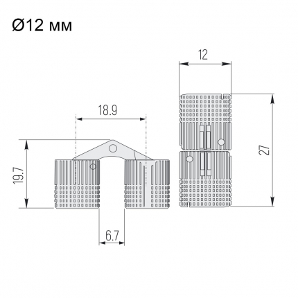 Петля потайная бронза D12, ДСП 16 мм SALE