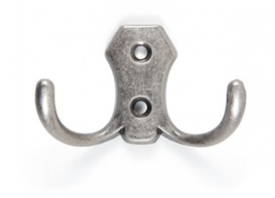 BRD K203BAZ.2 Крючок 2-х рожковый чернёный старинный цинк (заказ)