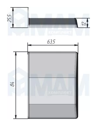 807 Заглушка для мебельного навеса, пластик, белая, правая