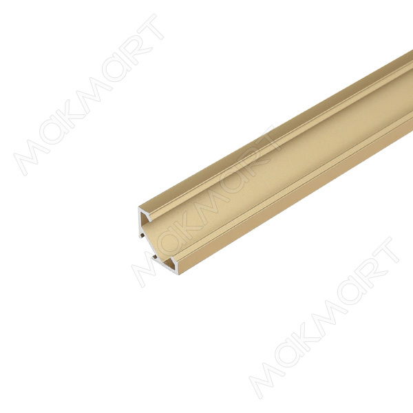 Профиль угловой 1616LG для LED подсветки накладной, L=3000 мм, отделка золото (анодировка)(заказ)