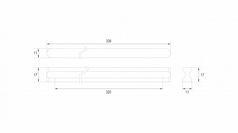 BRD RS065BL.4 ручка-скоба 320 мм VERTICAL VOLNA черный матовый (заказ)