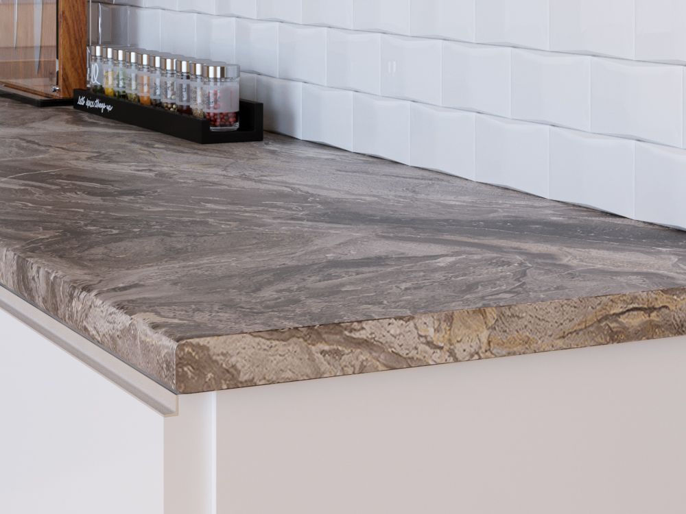 Столешница КЕДР МК 3000*600*38мм 3 группа - Мрамор бергамо 7031/S (заказ)