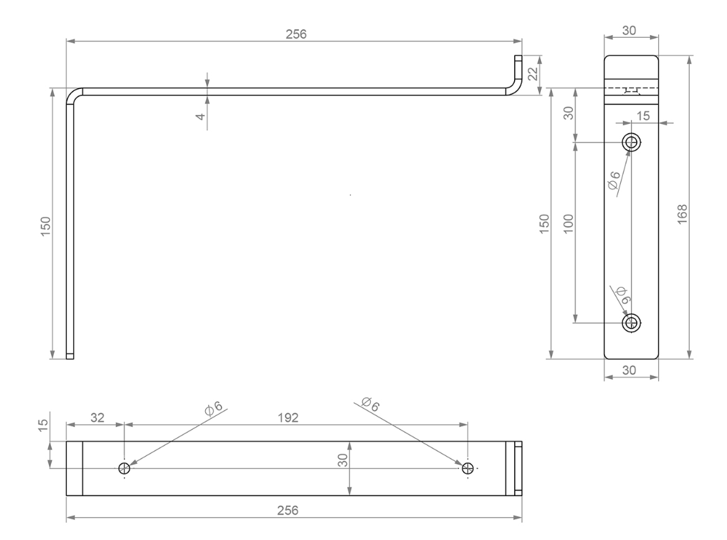 BRD P302BL.4 полкодержатель PLACE Черный