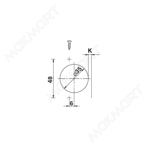 Петля 45 (110) угловая, 48мм, Slide-on, отделка никель (без планки)SALE