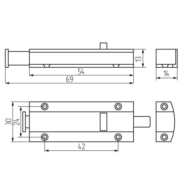 защелка автомат малая хром