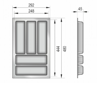 BRD Блок для столовых приборов основной КОНСТАНТА PC14/W/292x480 белый