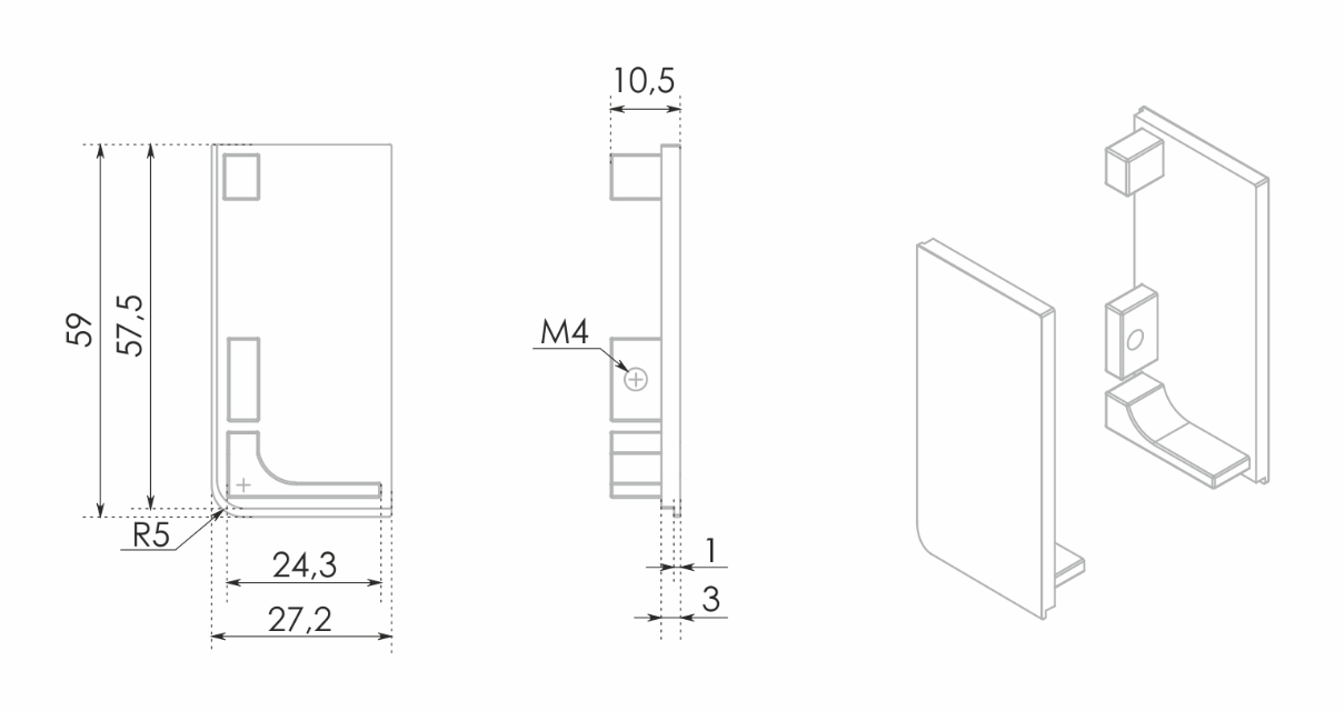 BRD RZ051.04BL ЗАКРЫТЫЕ ЗАГЛУШКИ для RP051 GOLA BALANCE черный
