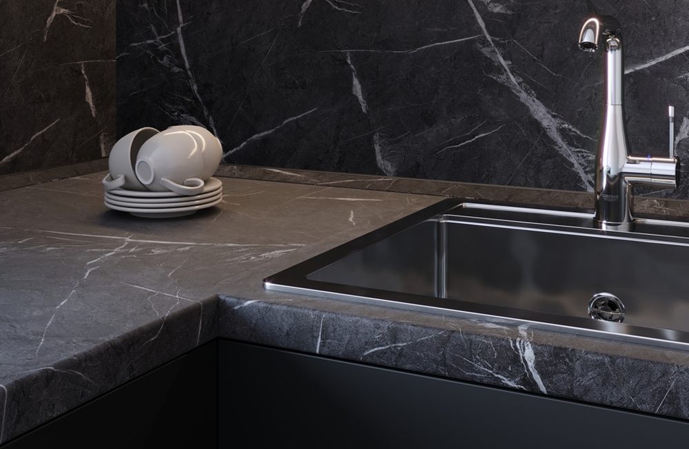 Столешница компакт ламинат СЛОТЕКС 3050*650*12мм E1 - Мрамор Анкара (Ankara Marble) 2343/A