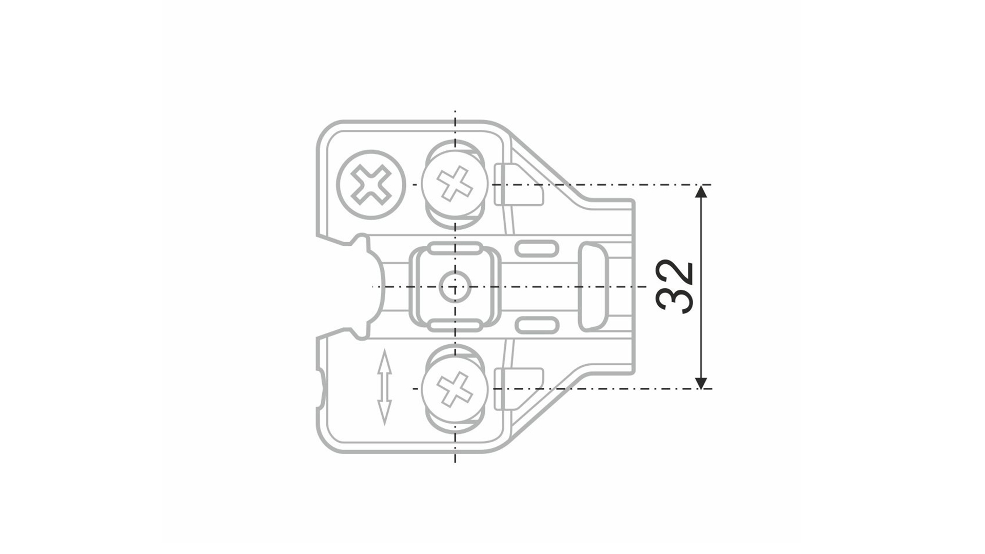 BRD H5132 Планка H=2 НЕО ХИТ с эксцентриком с предустановленными евровинтами (для 316 петель)
