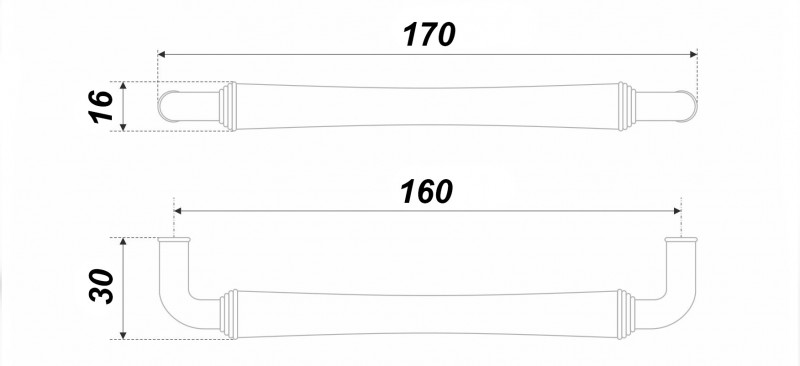 BRD RS446ABL.4 ручка-скоба 160 мм MASTER черный старинный SALE