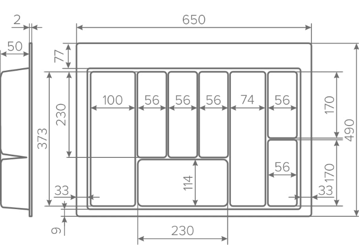 AQ Лоток TRAY 700 графит