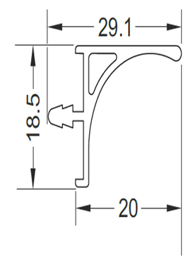 Фурнитекс G-line Профиль врезной "T" 4200, черный матовый