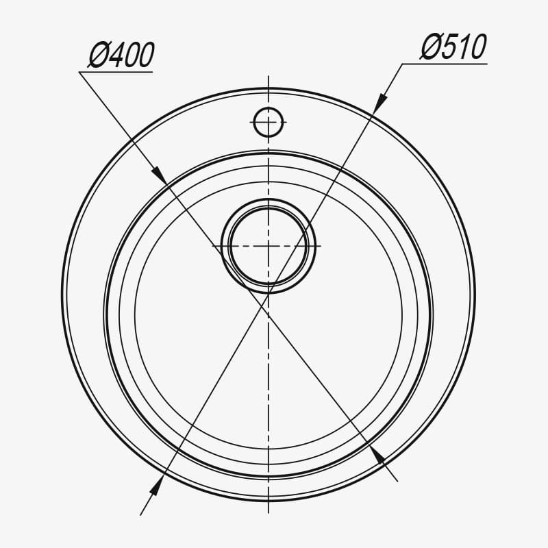 Мойка Dr. Gans Гала 510 круглая базальт