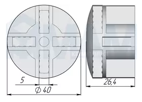 Крестовина для 4 стекол 5мм пластик., черный (стоп-лист)