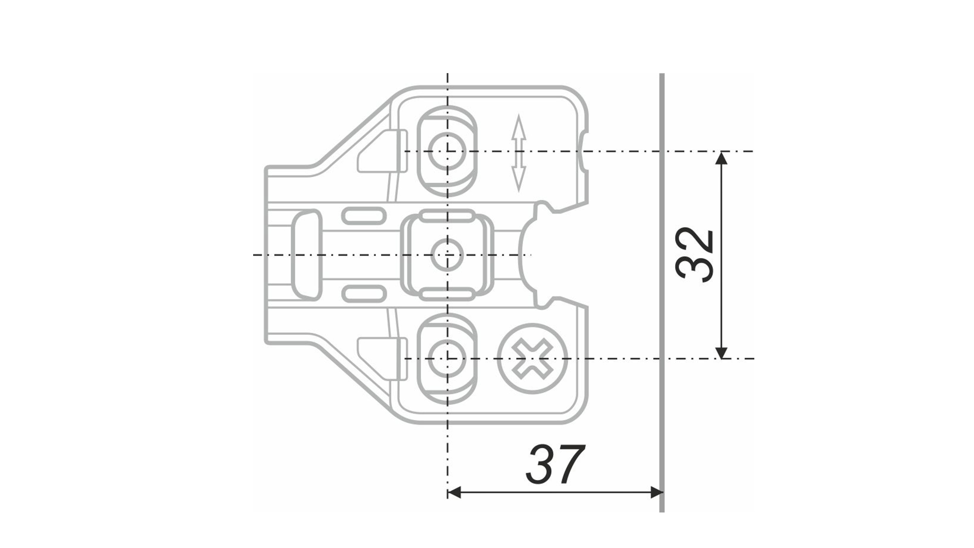 BRD H5010 Планка с эксцентриковой регулировкой для петель НEO 305, 306, 642 и 742 (снято)