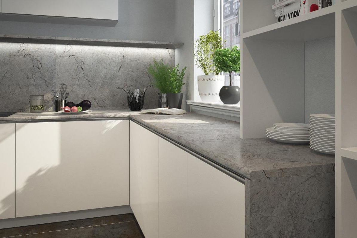 Стеновая панель КЕДР МК 3000*600*4мм 1 группа - Мрамор серый 3031/Q (Марсель) АКЦИЯ