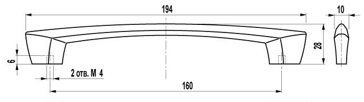 ВЛ FS-107 ручка скоба 160 мм хром глянцевый SALE