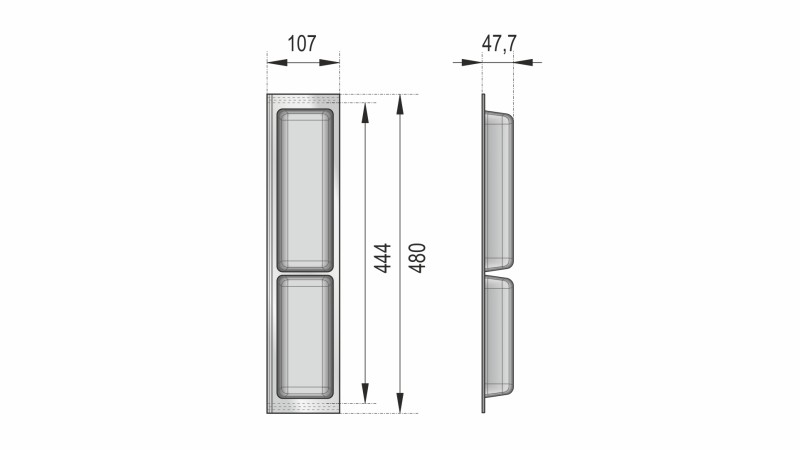 BRD Блок для столовых приборов дополнительный PC11/W/107x480 белый