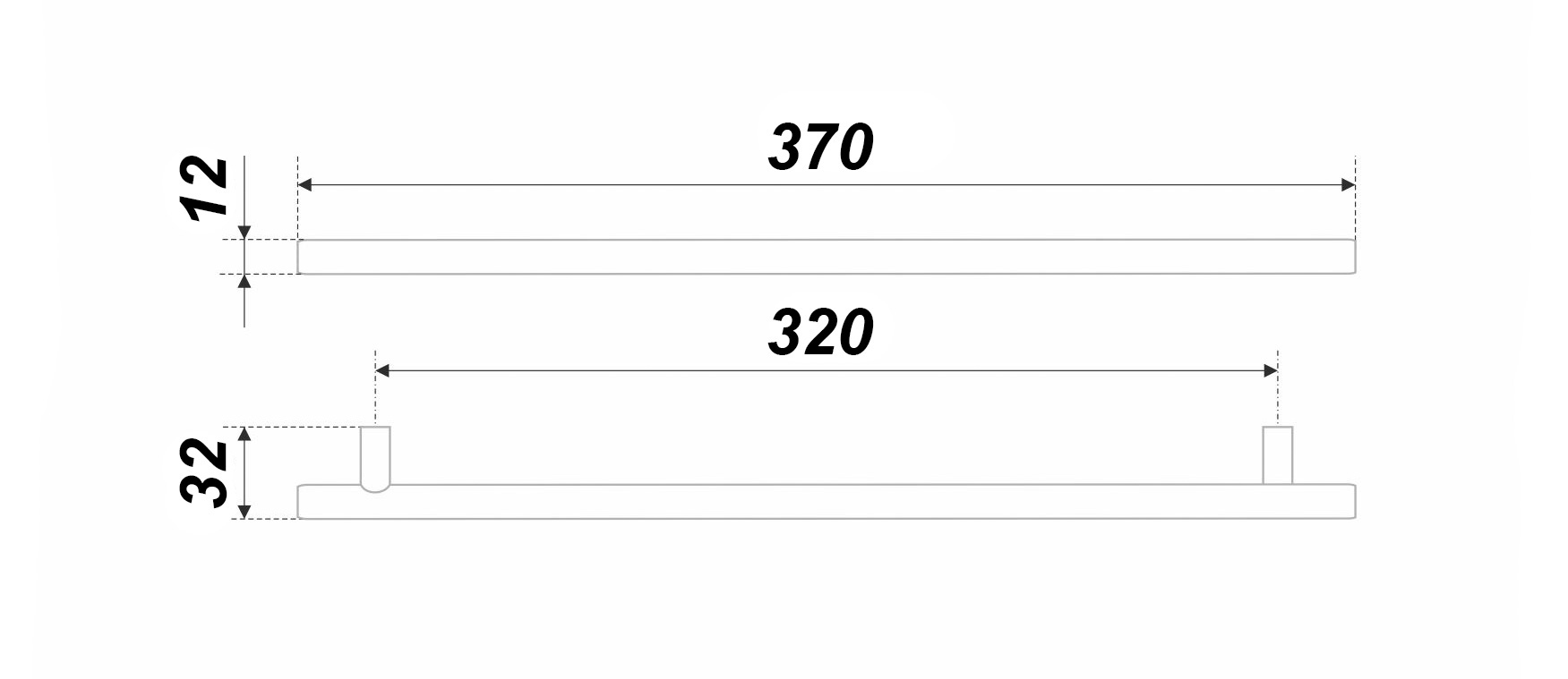 BRD RR007SST.5/320 ручка-рейлинг 320 мм AGENT нержавеющая сталь
