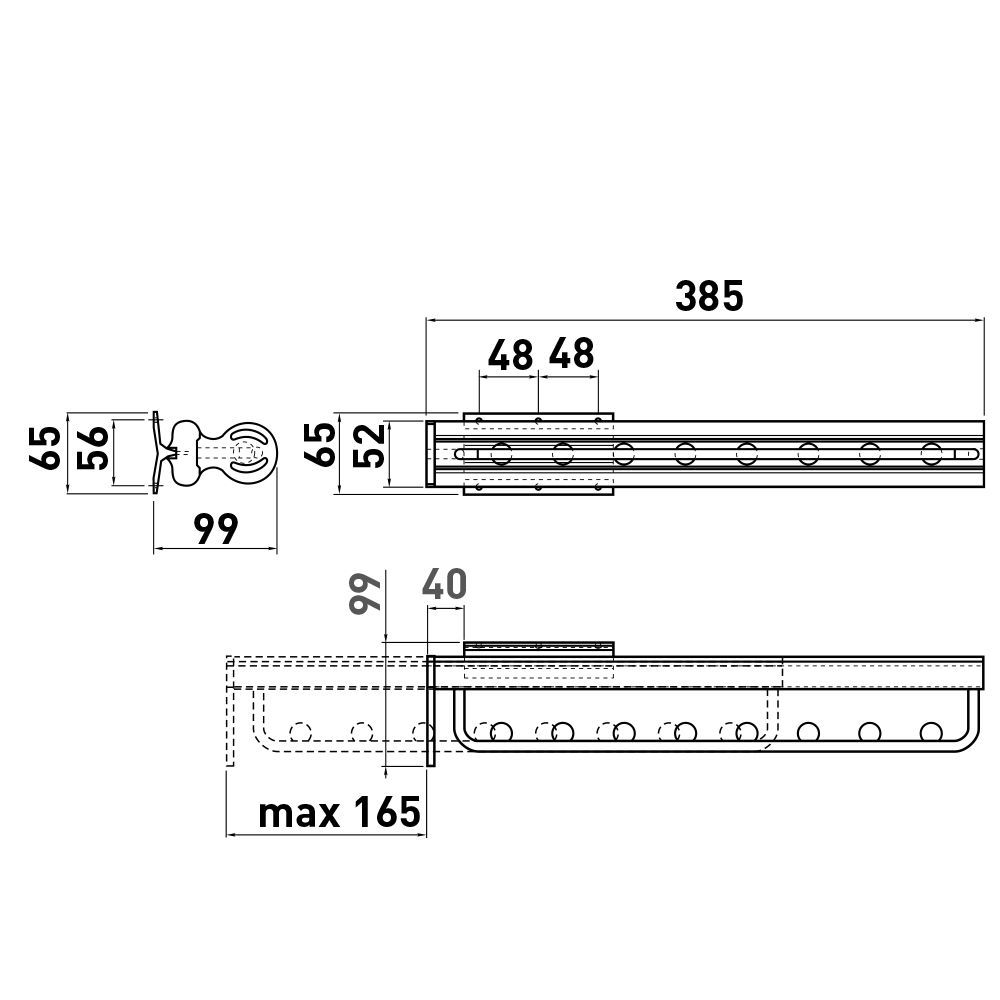 вешалка для одежды  65х385х100
