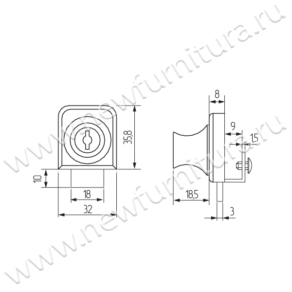 замок для одной стеклянной двери