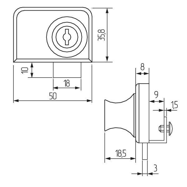 замок для двух стеклянных дверей