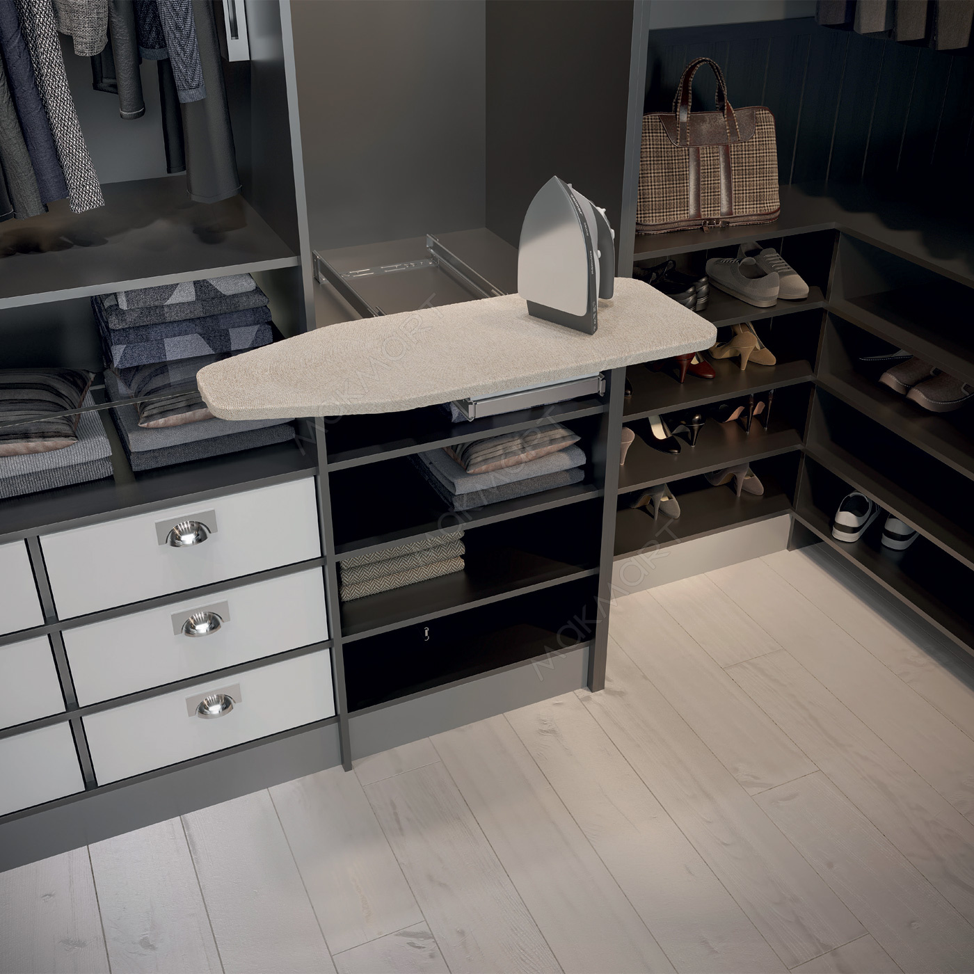 выдвижная гладильная доска  MIB.T02.WH/BE